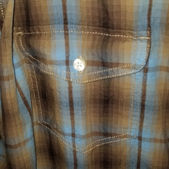 EUC Plaid Button Down Shirt with Two Front Pockets - Picture 3 of 5
